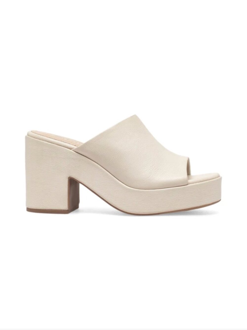 NWOT Silent D CEELIA Genuine Leather Sandal Oatmilk Beige Size 38